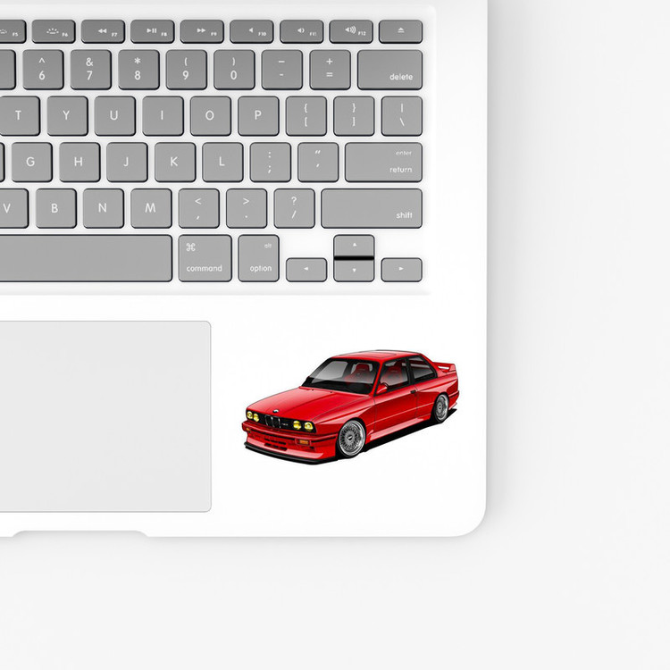 استیکر لپ تاپ و موبایل بووم طرح ماشین مدل BMW قرمز کد ZX014