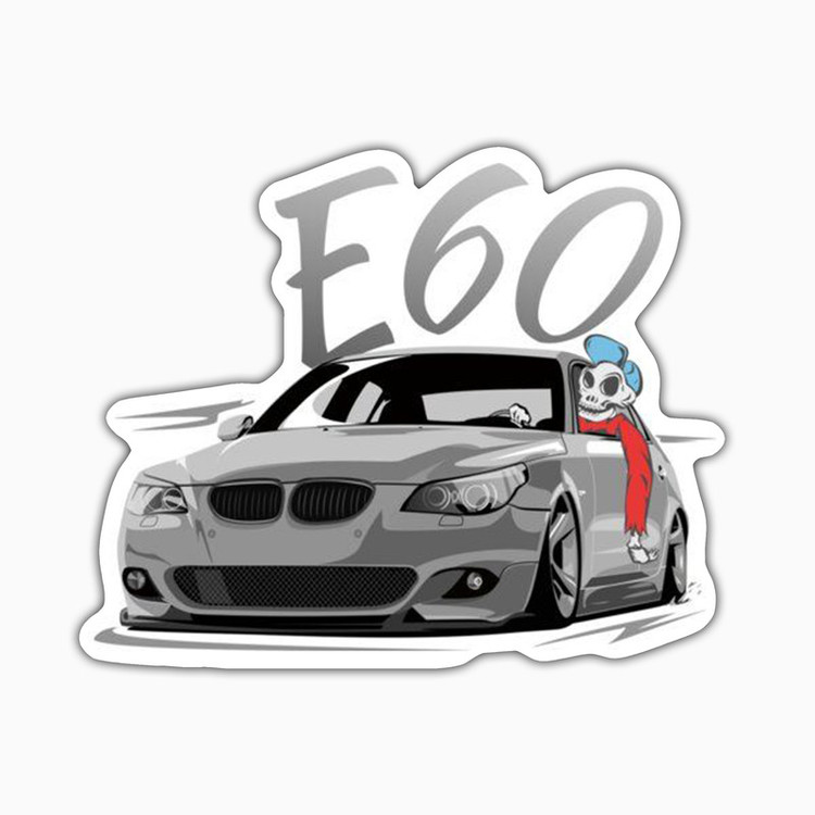 استیکر لپ تاپ و موبایل بووم طرح ماشین مدل BMW E60 کد ZX088