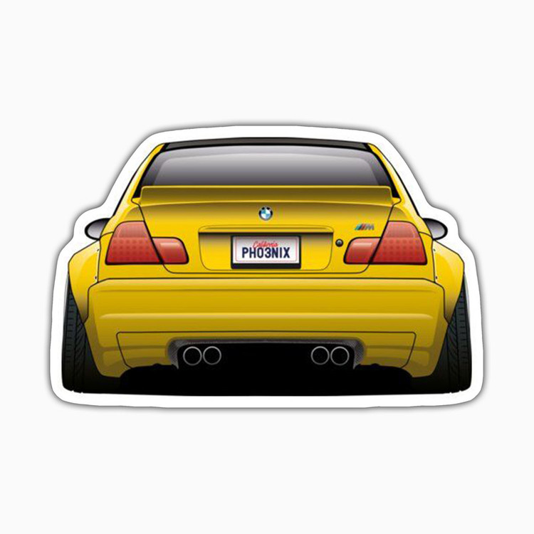 استیکر لپ تاپ و موبایل بووم طرح ماشین مدل BMW کد ZX015