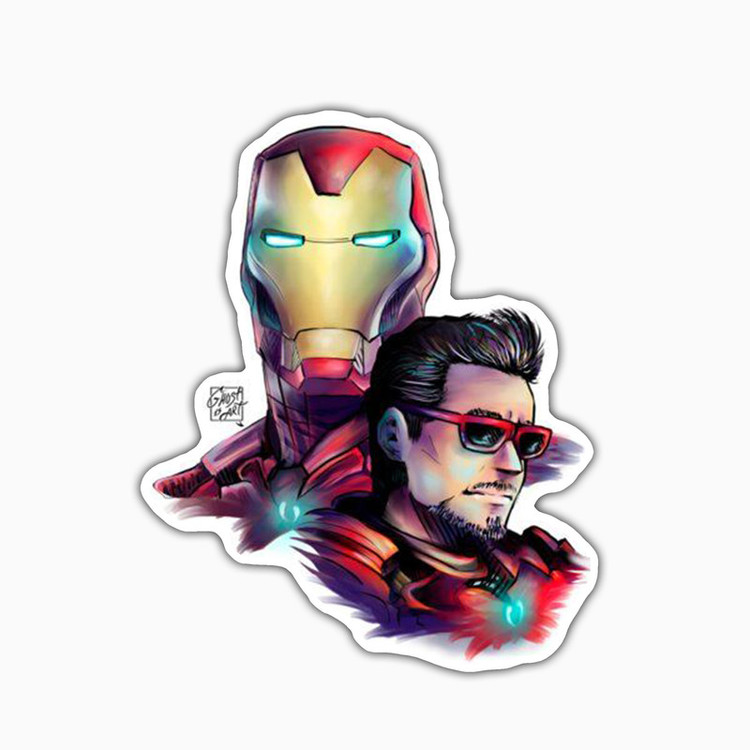 استیکر لپ تاپ و موبایل بووم طرح Marvel مدل Iron Man کد ZX032