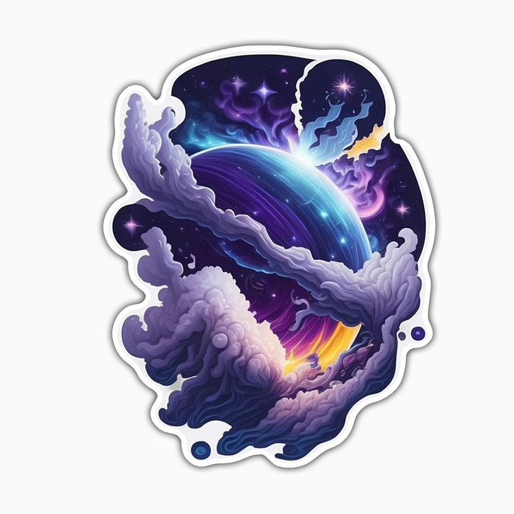 استیکر لپ تاپ و موبایل بووم طرح Galaxy مدل Cosmic Dream کد ZX053