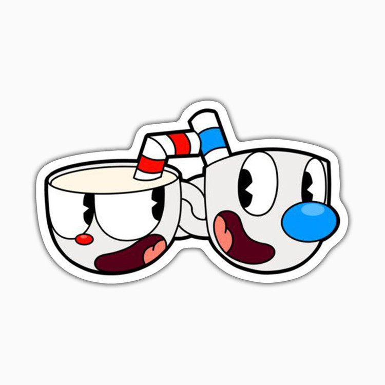 استیکر لپ تاپ و موبایل بووم طرح فنجون مدل Cuphead کد ZX054