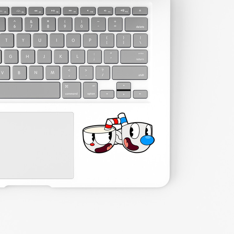 استیکر لپ تاپ و موبایل بووم طرح فنجون مدل Cuphead کد ZX054