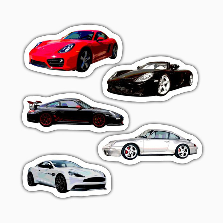 استیکر لپ تاپ و موبایل بووم طرح ماشین مدل Sport Cars کد ZX038 مجموعه 5 عددی