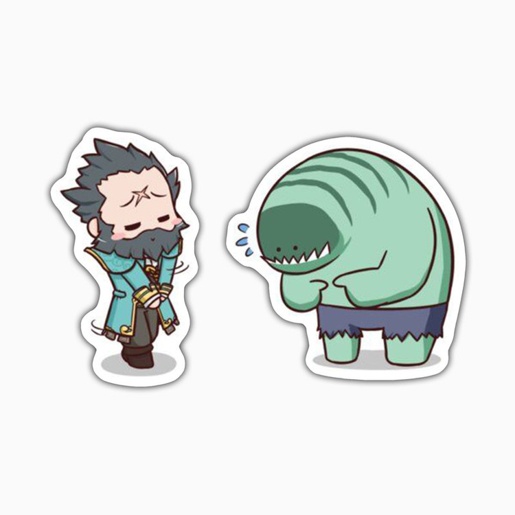 استیکر لپ تاپ و موبایل بووم طرح بازی Dota2 مدل Kunka.Tidehunter کد ZX069 مجموعه 2 عددی