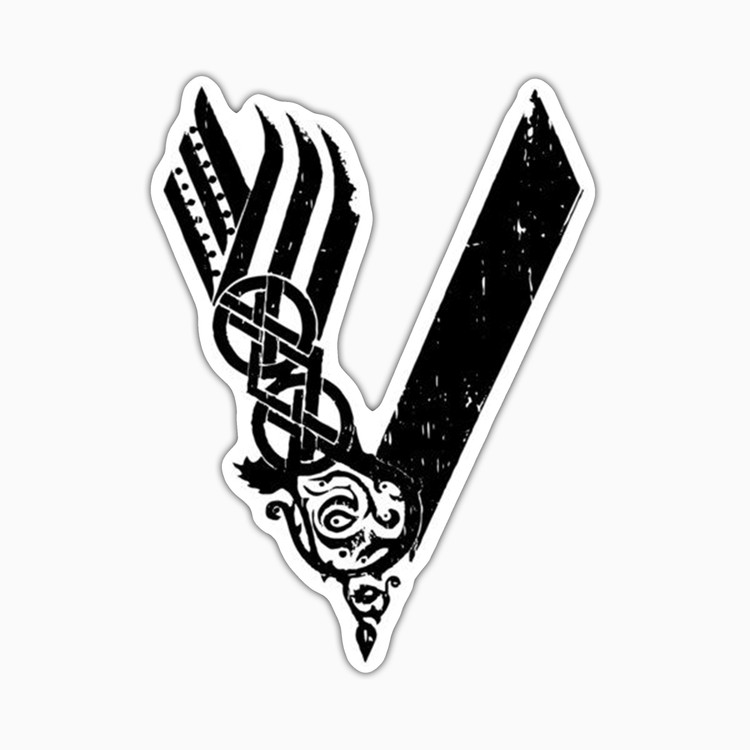 استیکر لپ تاپ و موبایل بووم طرح سریال Vikings مدل Logo کد LB57