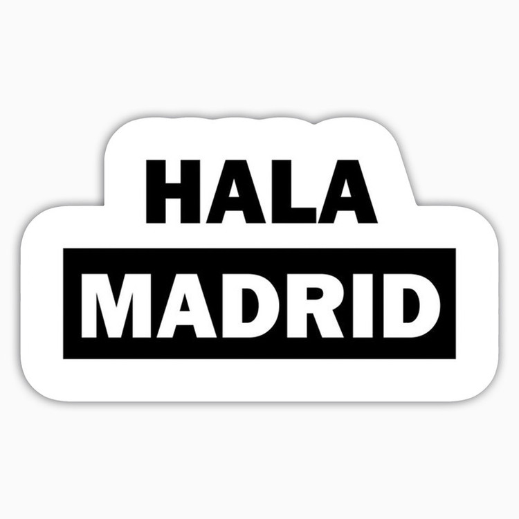 استیکر لپ تاپ و موبایل بووم طرح نوشته مدل Hala Madrid کد BM122
