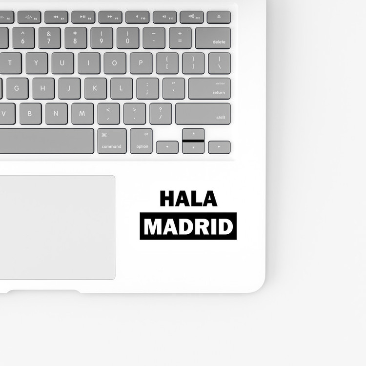 استیکر لپ تاپ و موبایل بووم طرح نوشته مدل Hala Madrid کد BM122
