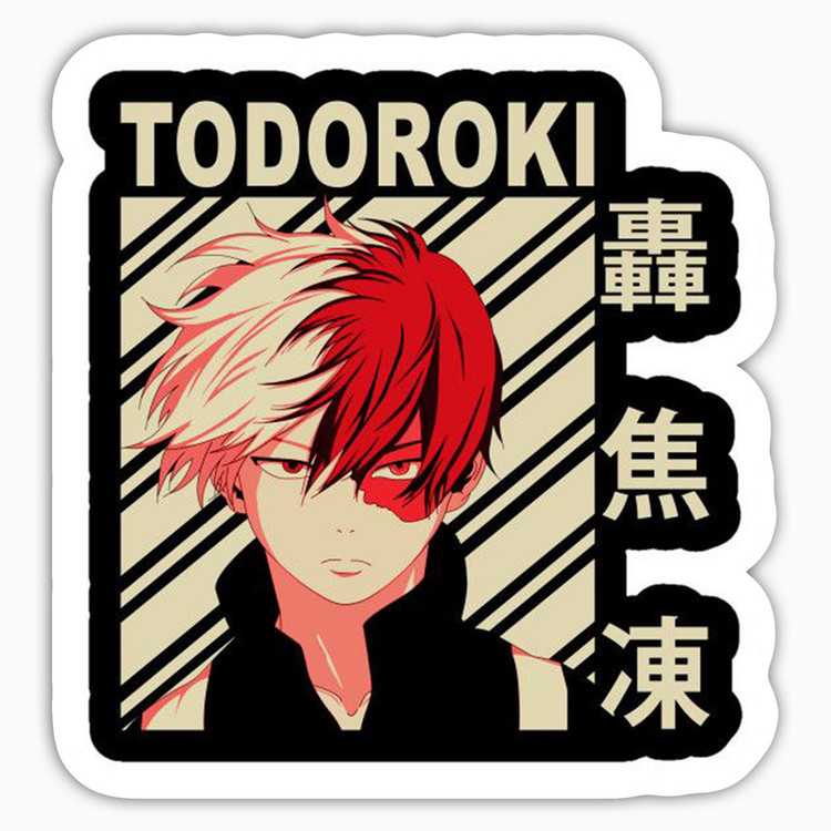 استیکر لپ تاپ و موبایل بووم طرح انیمه My Hero Academy مدل Todoroki کد BM127