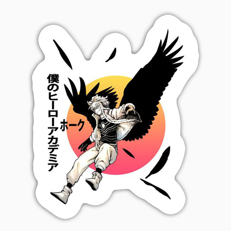 استیکر لپ تاپ و موبایل بووم طرح انیمه My Hero Academy مدل Hawks کد BM124