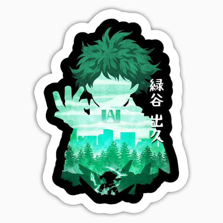 استیکر لپ تاپ و موبایل بووم طرح انیمه My Hero Academy مدل Deku Minimalist کد BM149