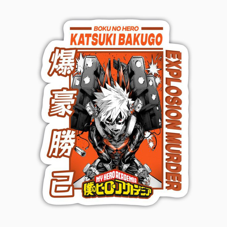 استیکر لپ تاپ و موبایل بووم طرح انیمه My Hero Academy مدل Katsuki Bakugo کد BM147