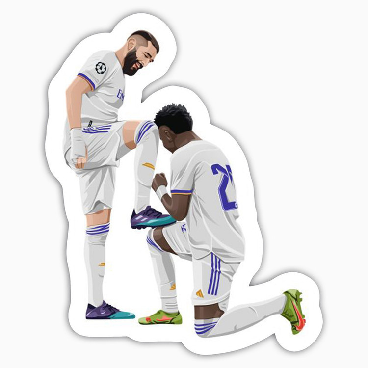 استیکر لپ تاپ و موبایل بووم طرح فوتبالی مدل K.Benzema va Vinicius Junior کد BM135