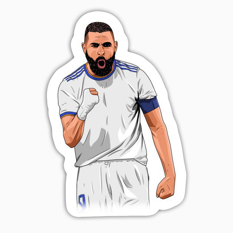 استیکر لپ تاپ و موبایل بووم طرح کریم بنزما کد BM136
