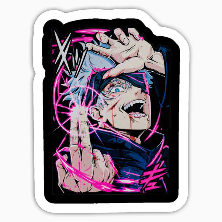 استیکر لپ تاپ و موبایل بووم طرح انیمه Jujutsu Kaisen مدل Bloody Gojo کد BM121