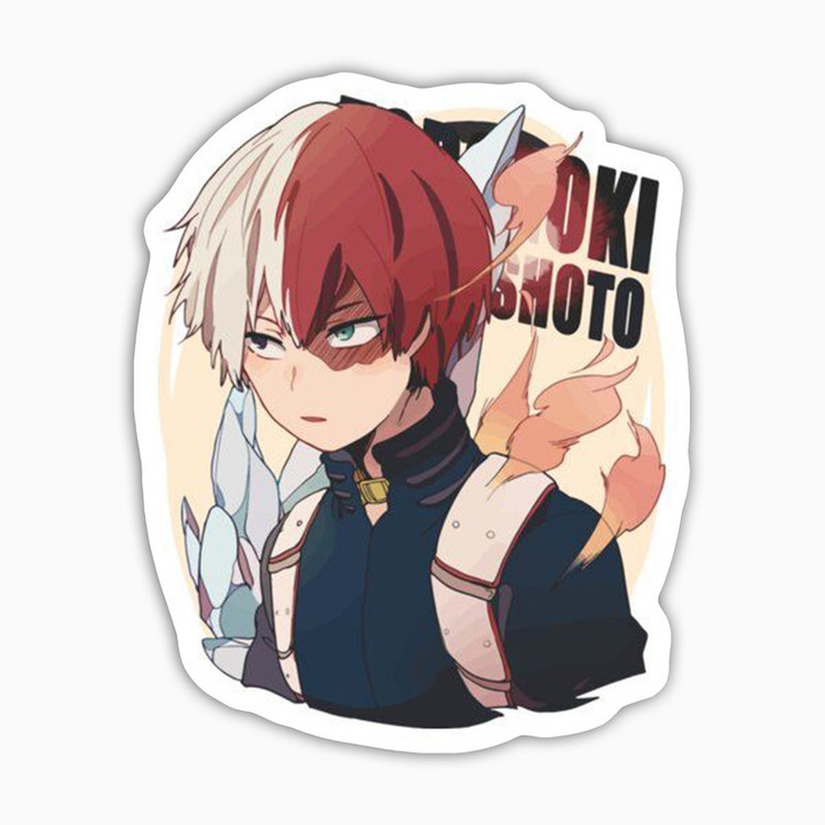 استیکر لپ تاپ و موبایل بووم طرح انیمه My Hero Academy مدل Todoroki1 کد JD22