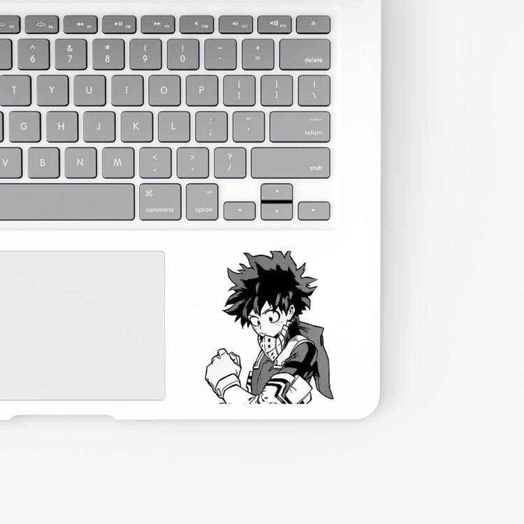 استیکر لپ تاپ و موبایل بووم طرح انیمه My Hero Academy مدل Deku سیاه سفید کد JD5