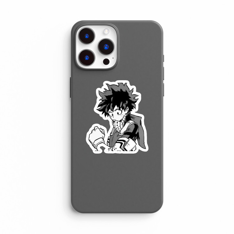 استیکر لپ تاپ و موبایل بووم طرح انیمه My Hero Academy مدل Deku سیاه سفید کد JD5