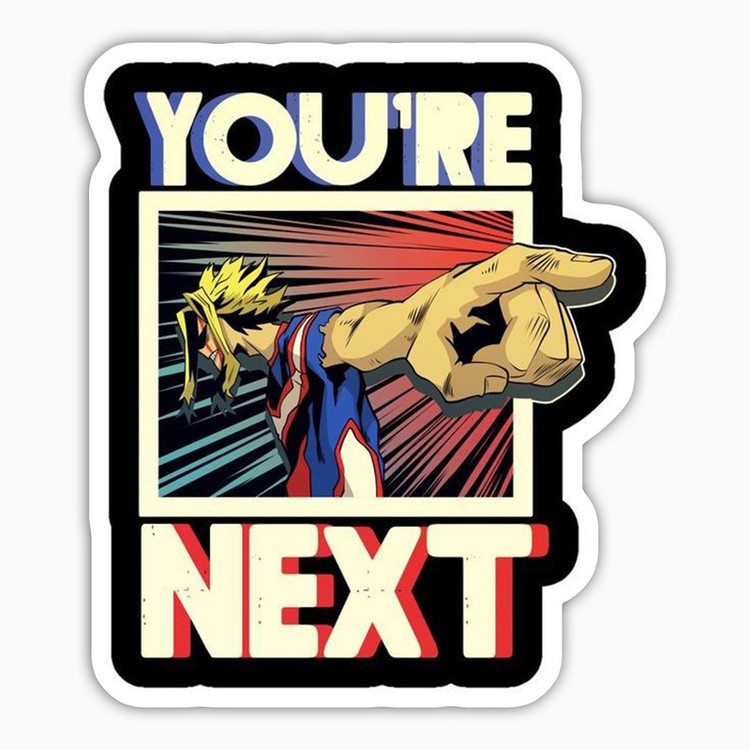استیکر لپ تاپ و موبایل بووم طرح انیمه My Hero Academy مدل Allmight You Are Next کد JD45