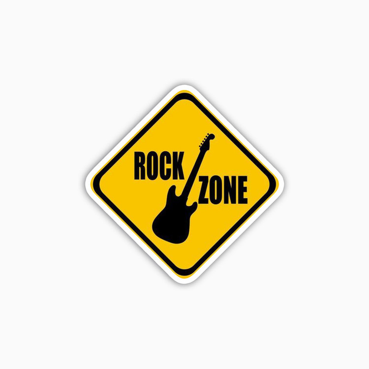 استیکر لپ تاپ و موبایل بووم طرح تابلو مدل Rock Zone کد BG5