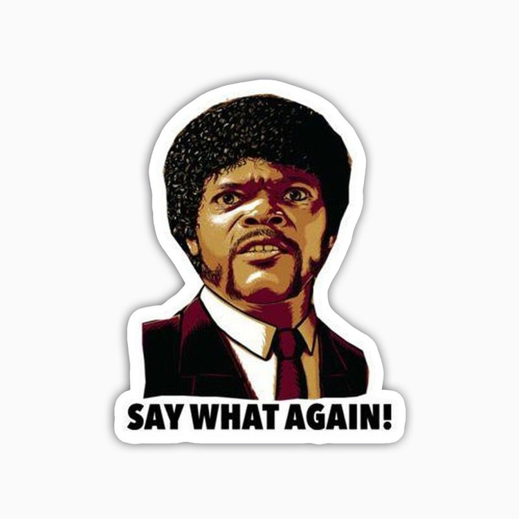 استیکر لپ تاپ و موبایل بووم طرح بازیگر Pulp Fiction مدل Say What Again کد BG22