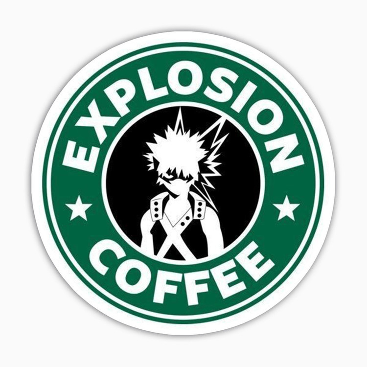 استیکر لپ تاپ و موبایل بووم طرح انیمه My Hero Academy مدل Bakugo Coffee کد BG37
