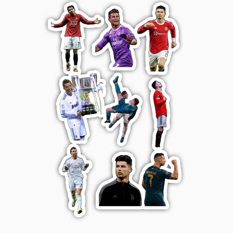 استیکر لپ تاپ و موبایل بووم طرح رونالدو مدل Cup کد BG2 مجموعه 9 عددی