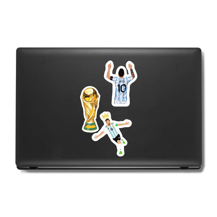استیکر لپ تاپ و موبایل بووم طرح مسی مدل World Cup کد BG9 مجموعه 3 عددی