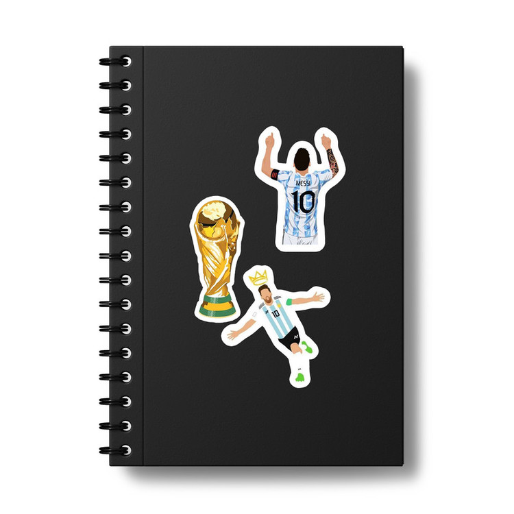استیکر لپ تاپ و موبایل بووم طرح مسی مدل World Cup کد BG9 مجموعه 3 عددی