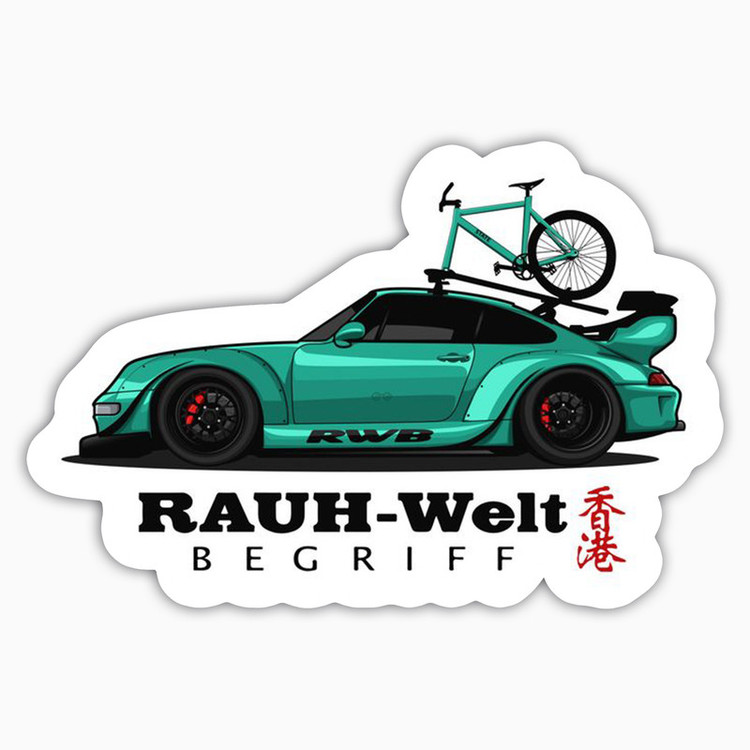 استیکر لپ تاپ و موبایل بووم طرح ماشین مدل Porsche 911 RWB کد AG44