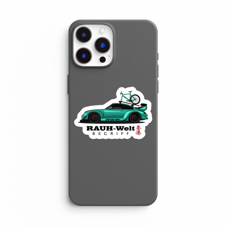 استیکر لپ تاپ و موبایل بووم طرح ماشین مدل Porsche 911 RWB کد AG44