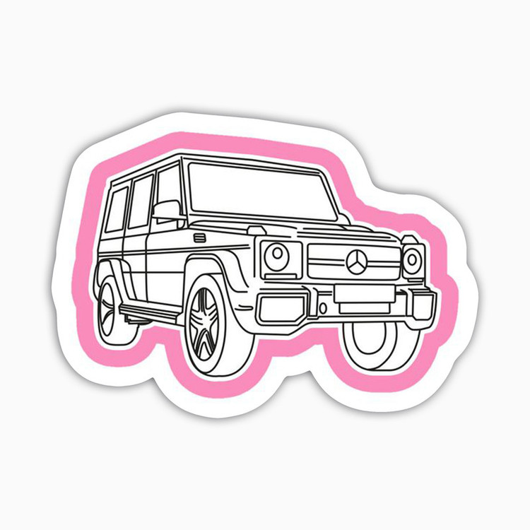 استیکر لپ تاپ و موبایل بووم طرح ماشین مدل Mercedes Benz Magnet کد AG24
