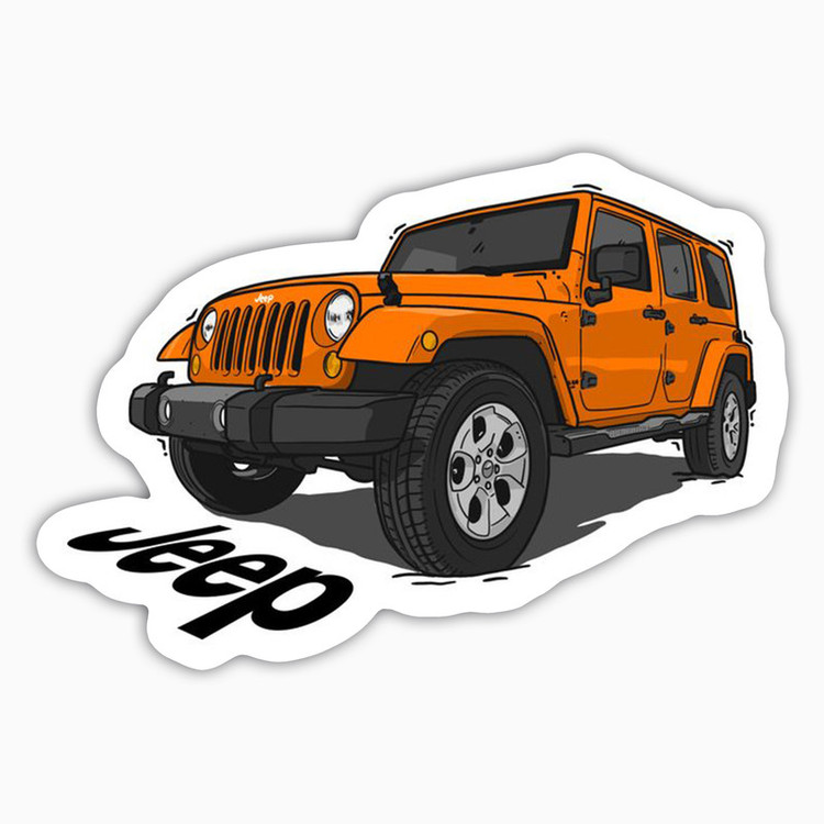 استیکر لپ تاپ و موبایل بووم طرح ماشین مدل Jeep Wrangler کد AG20