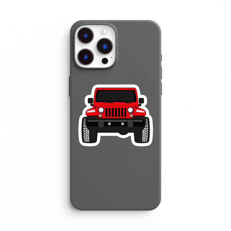 استیکر لپ تاپ و موبایل بووم طرح ماشین مدل Red Jeep کد AG36