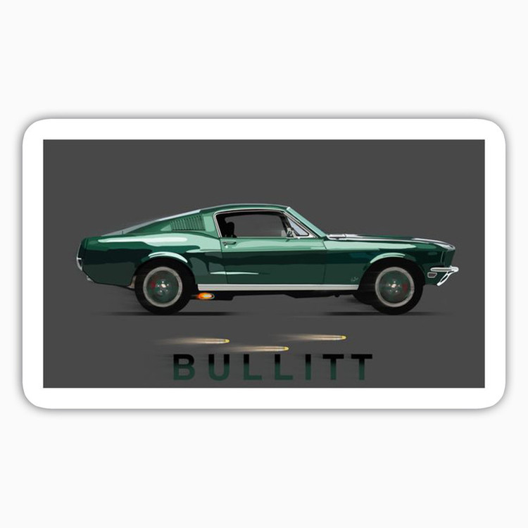 استیکر لپ تاپ و موبایل بووم طرح ماشین مدل Ford Mustange Bullitt کد AG9