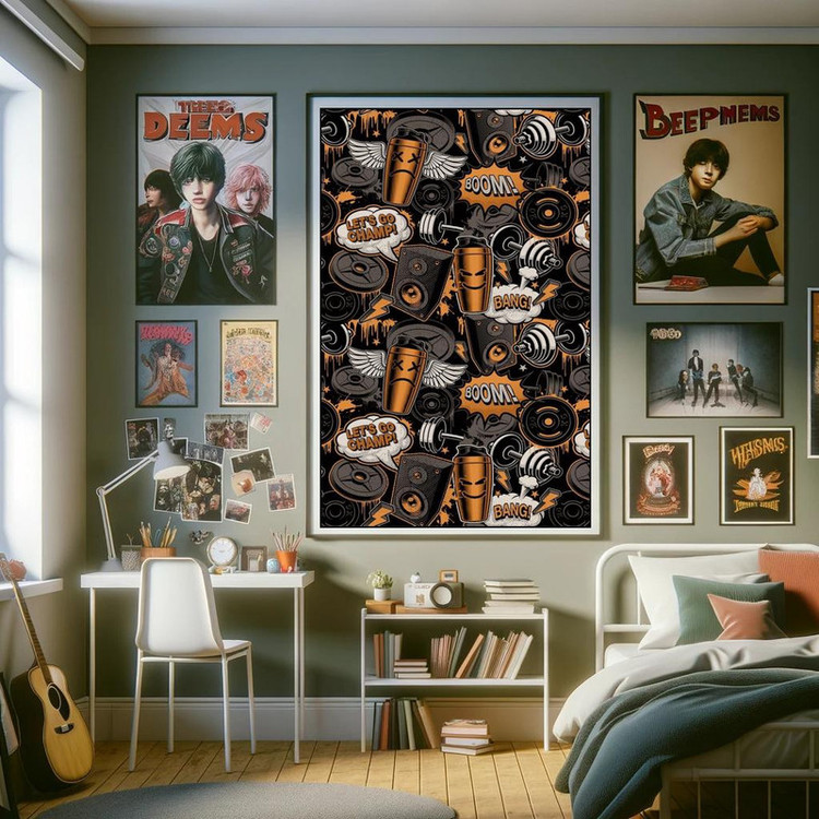 پوستر بوم استیکر طرح Boom کد P47 مجموعه 9 عددی