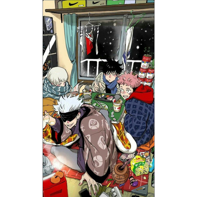 پوستر بوم استیکر طرح انیمه Jujutsu Kaisen مدل Golden Trio کدP100