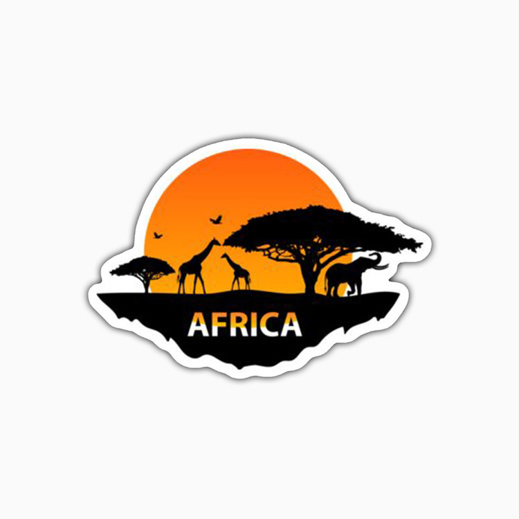 استیکر لپ تاپ و موبایل بووم طرح آفریقا مدل Sunset کد FD3