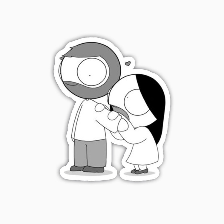 استیکر لپ تاپ و موبایل بووم طرح کارتونی مدل Love Bite کد FD24