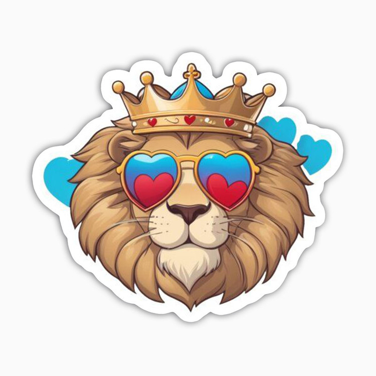 استیکر لپ تاپ و موبایل بووم طرح شیر مدل King کد FD22