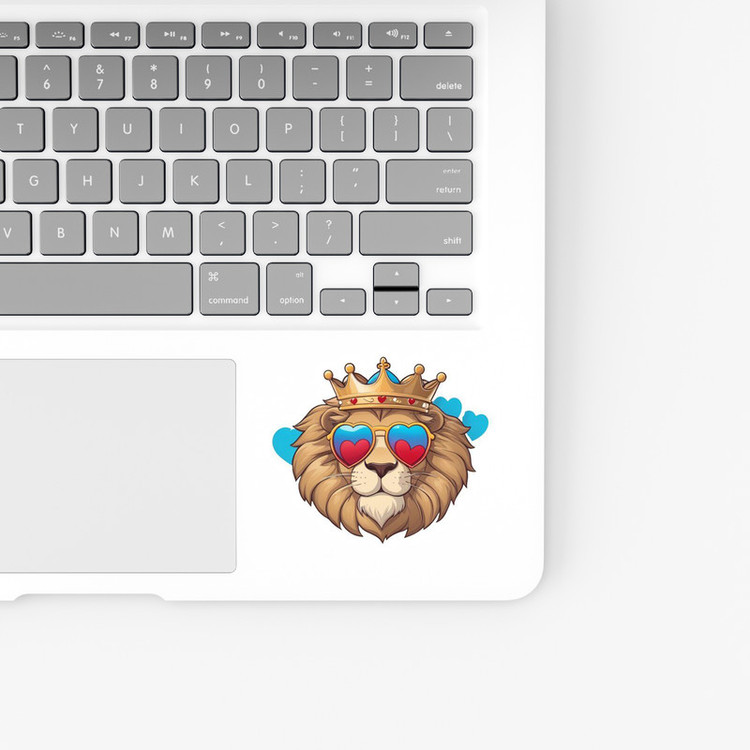 استیکر لپ تاپ و موبایل بووم طرح شیر مدل King کد FD22