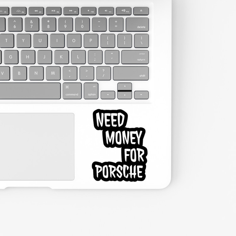 استیکر لپ تاپ و موبایل بووم طرح متن مدل Need Money For Porsche کد SM45