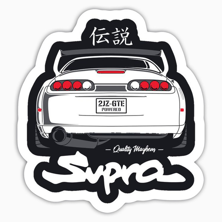 استیکر لپ تاپ و موبایل بووم طرح ماشین مدل Supra 2JZ کد SM43