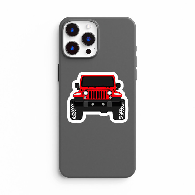 استیکر لپ تاپ و موبایل بووم طرح ماشین مدل Red Jeep کد SM44