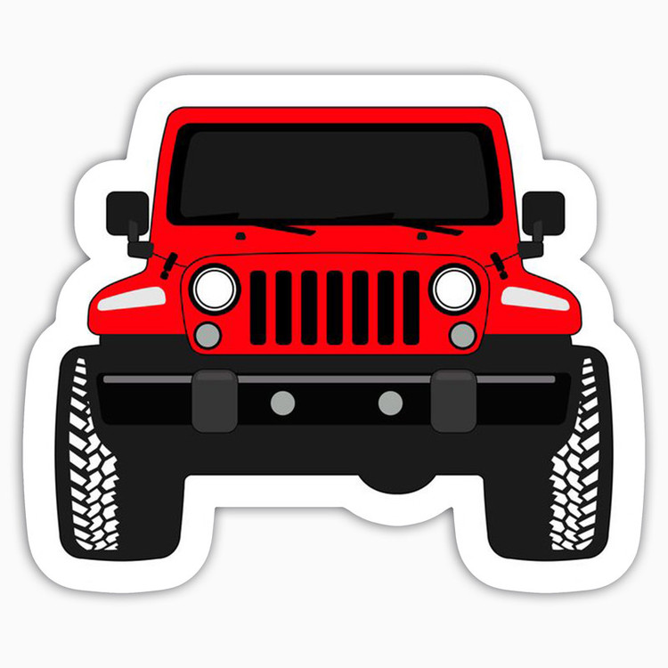 استیکر لپ تاپ و موبایل بووم طرح ماشین مدل Red Jeep کد SM44