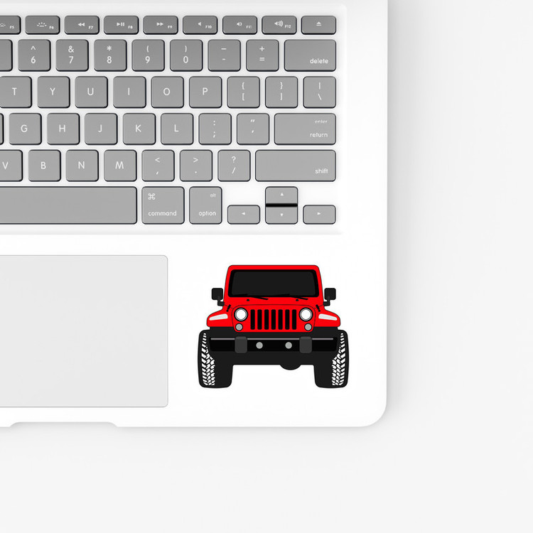 استیکر لپ تاپ و موبایل بووم طرح ماشین مدل Red Jeep کد SM44