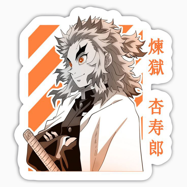 استیکر لپ تاپ و موبایل بووم طرح انیمه Demon Slayer مدل Rengoku San کد BM139