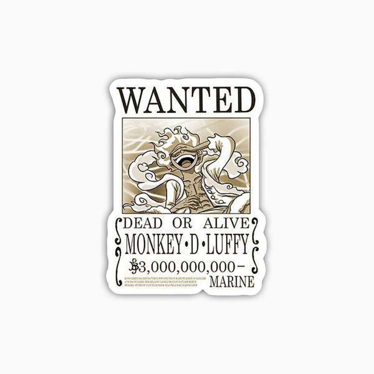استیکر لپ تاپ و موبایل بووم طرح انیمه One Piece مدل Luffy Wanted کد BG24