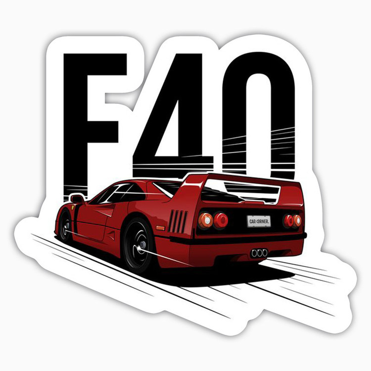 استیکر لپ تاپ و موبایل بووم طرح ماشین مدل Ferrari F40 کد KT62