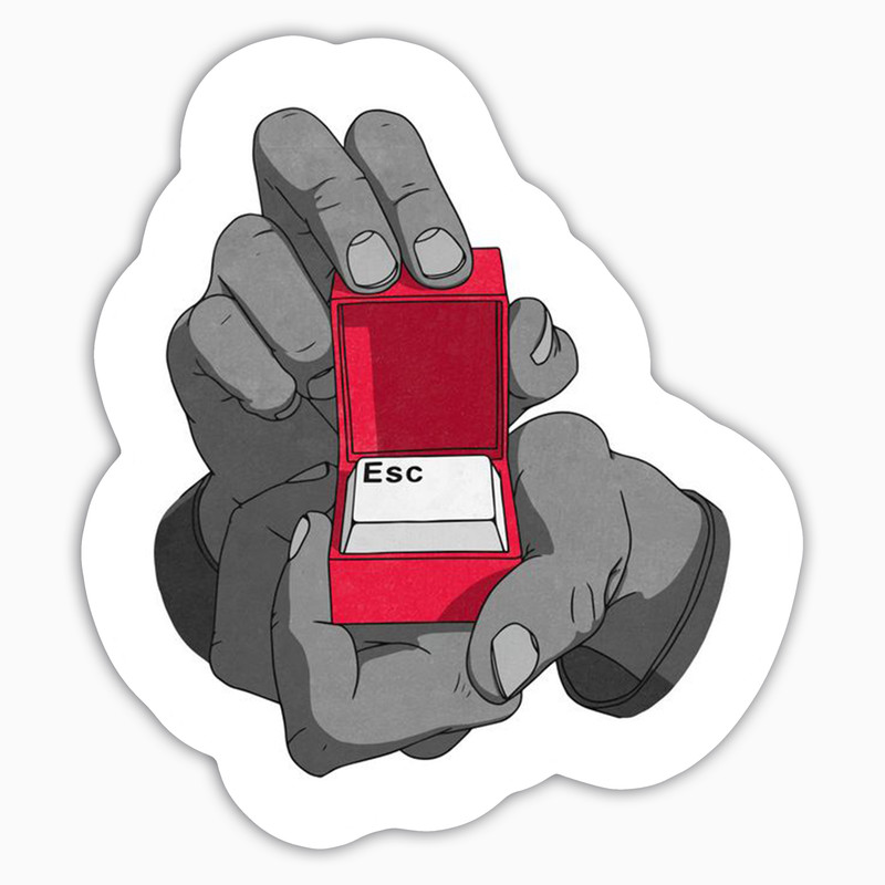 استیکر لپ تاپ و موبایل بووم طرح جعبه حلقه مدل Esc کد KT98